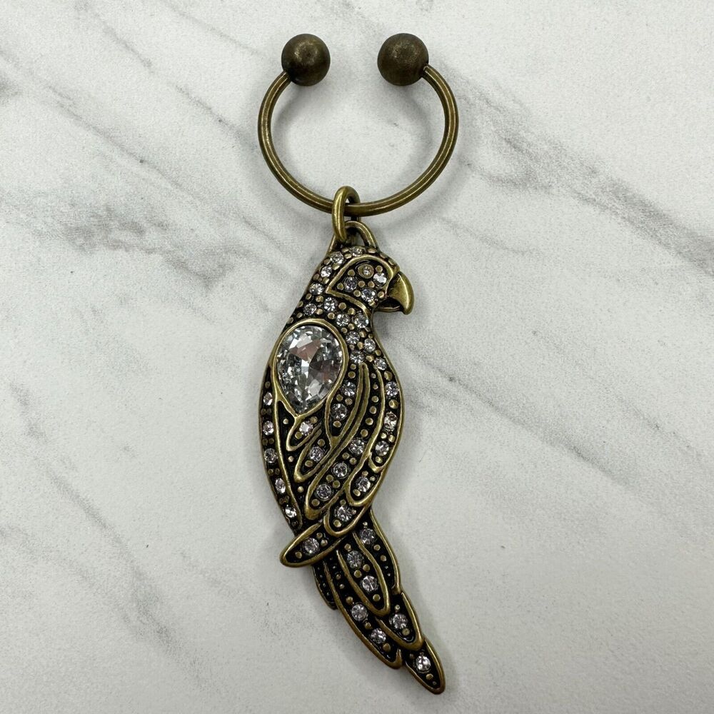 Chico's 2010 Rhinestone Parrot Bird Keychain Keyring - Picture 1 of 9